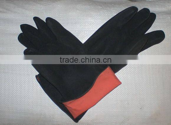 black industrial latex glove