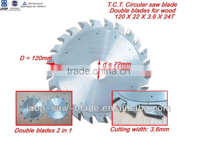 double saw blade for wood cutting