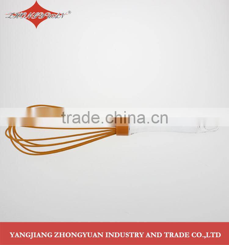 11.5-inch silicone coated wires egg whisk with transparent plastic handle