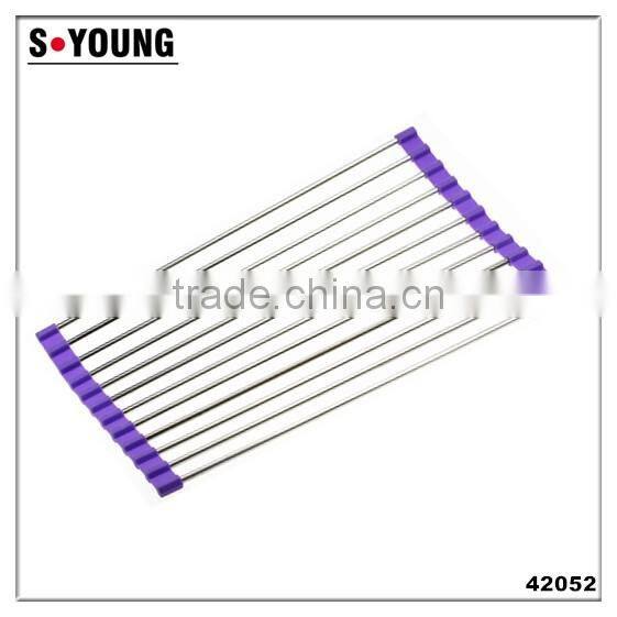 42057 foldable over sink roll-up dish drying rack