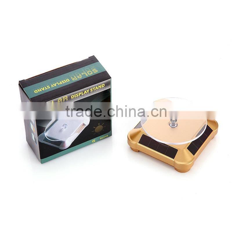 Solar Powered Jewelry Phone Watch Rotating Display Stand Turn Table Plate