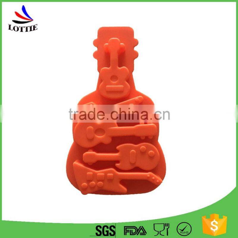 Kids Guitar Shaped Silicone Ice Cube Molds Tray chocolate candy mold