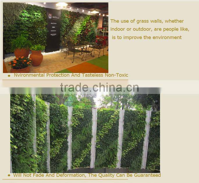 Wholesale artificial plastic green wall plants with garden vertical system green wall hanging artificial flowers for decoration