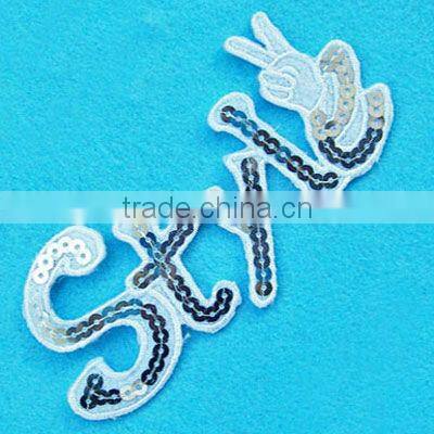 Wholesale sequin decoration letter pattern for garment WPH-042