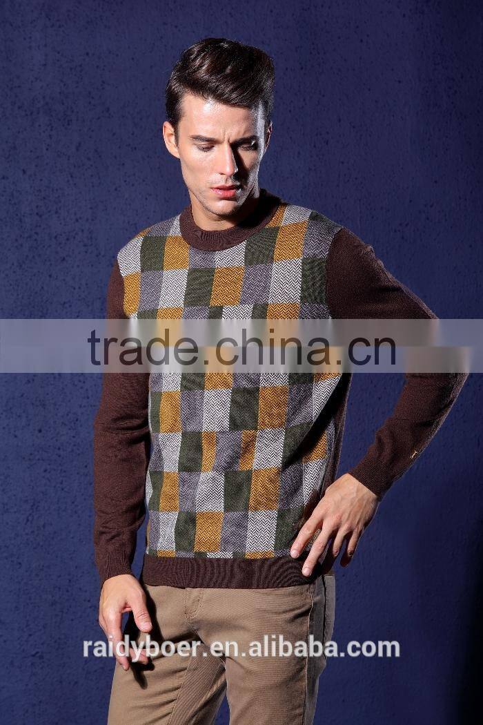 Jacquard style mens multi color sweater