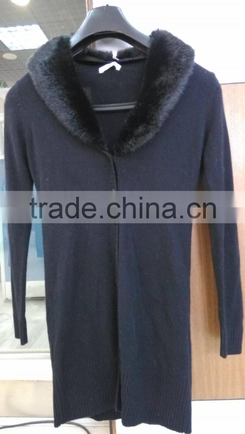 2014 Ladies knitted sweater,cardigan with collar