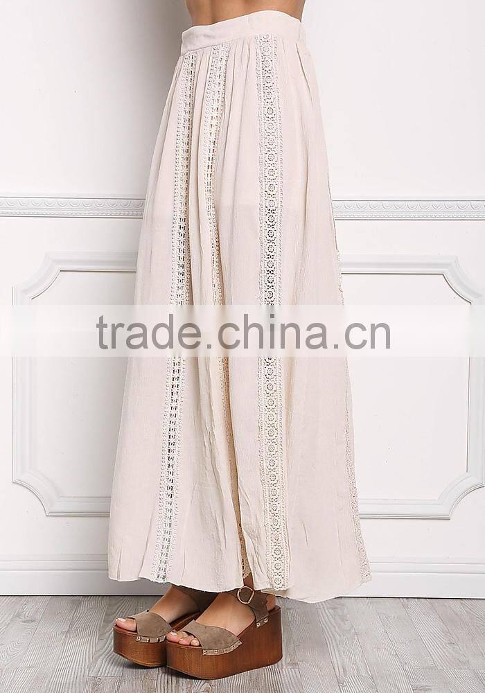 Boho inspired skirt floral crochet trim fancy skirt top designs