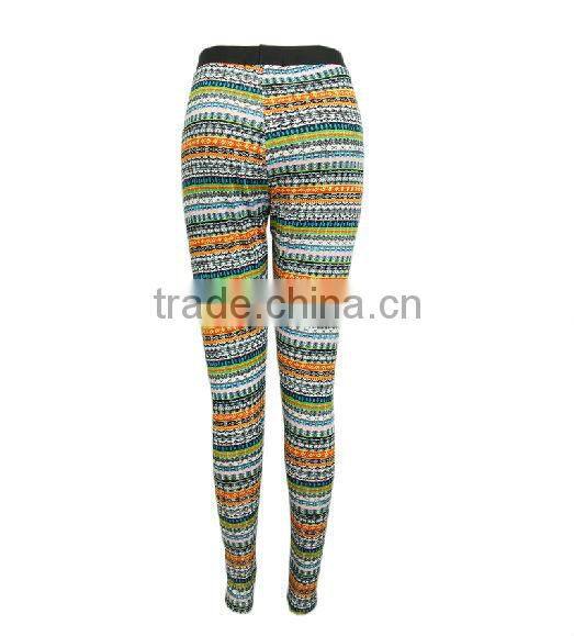 fashion lady's new floral boho pants with stripes