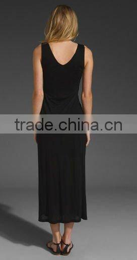 lady wear!12DR092!2012 hot sale black fashion ladies plain maxi dress for summer