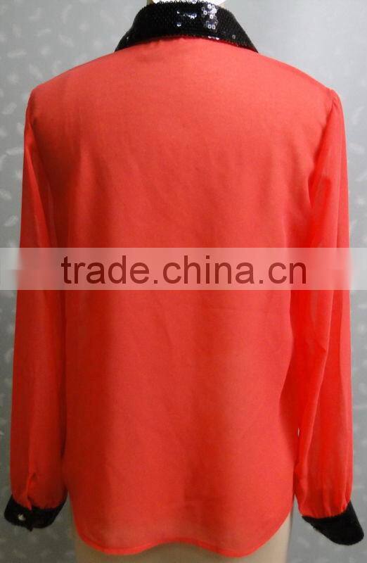 L adies patch work in blouse fashion garments for womens