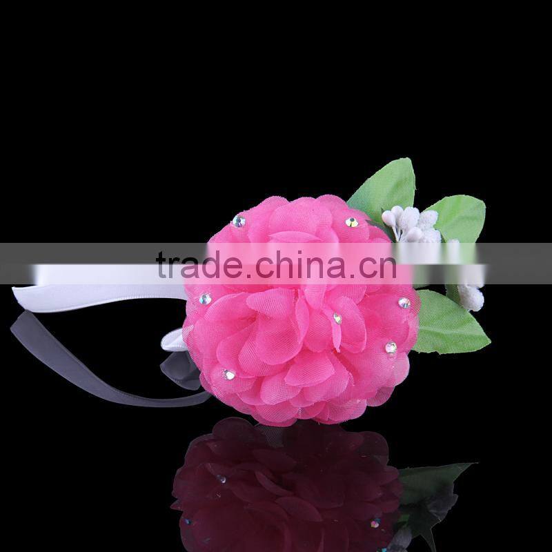 stretch fabric flower bracelets bridemaid jewelry fabric Wrist Corsage Wedding Flower Corsage Bridal accessories jewelry