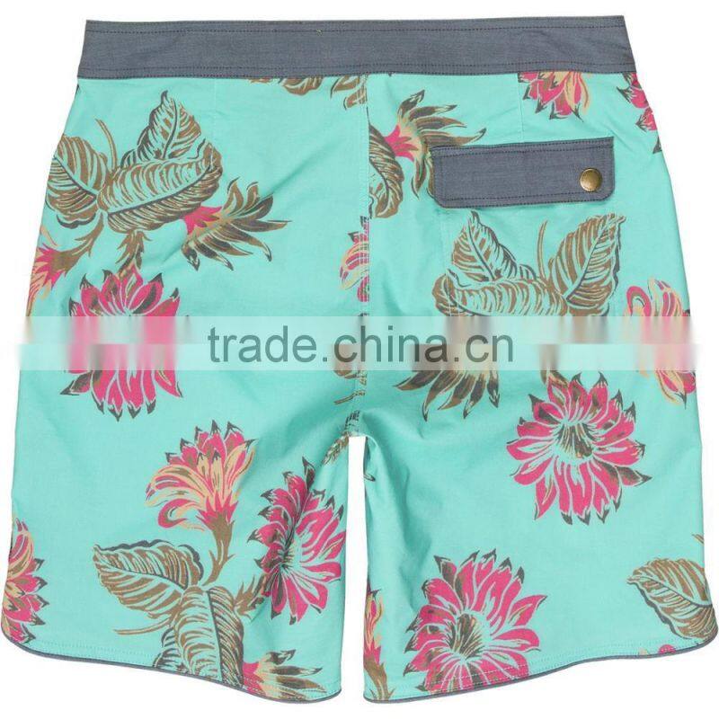 Boardwalk Mens Loose Board Short With Liner Allover Floral Print Classic Appeal Swimming Trunk Custom Beachwear Blended Fabric