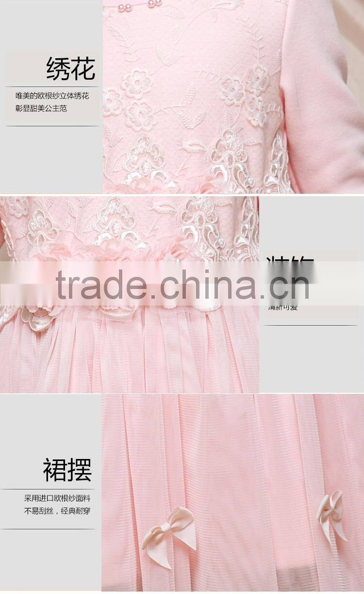 2015 latest design children long sleeve wedding clothing newborn baby fancy dress