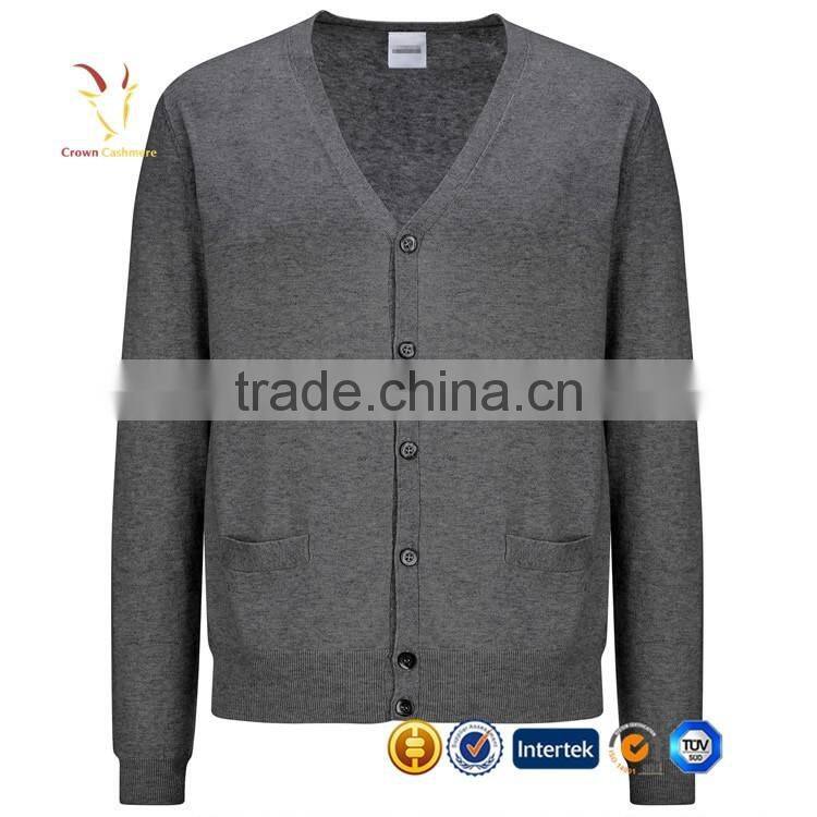 V-Neck Knitted Men Cadign Sweaters New Design Men Cashmere Sweater