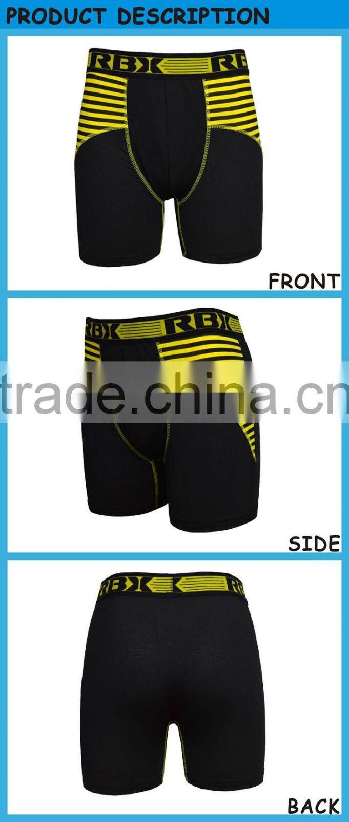 Wholesale China Manufaturer Men Short Polyester Spandex Boxer Briefs Underwear