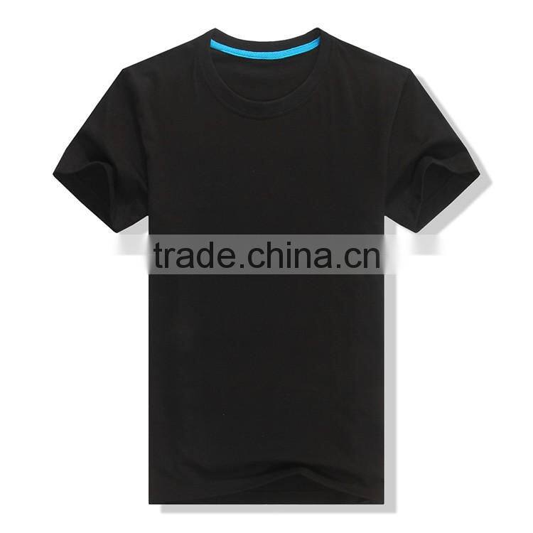 New model men's blank black cotton t shirt with wholesale price