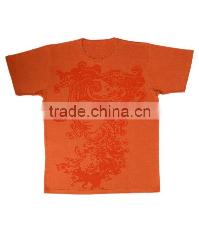 COTTON NEW STYLE PRINTED ORANGE T SHIRT