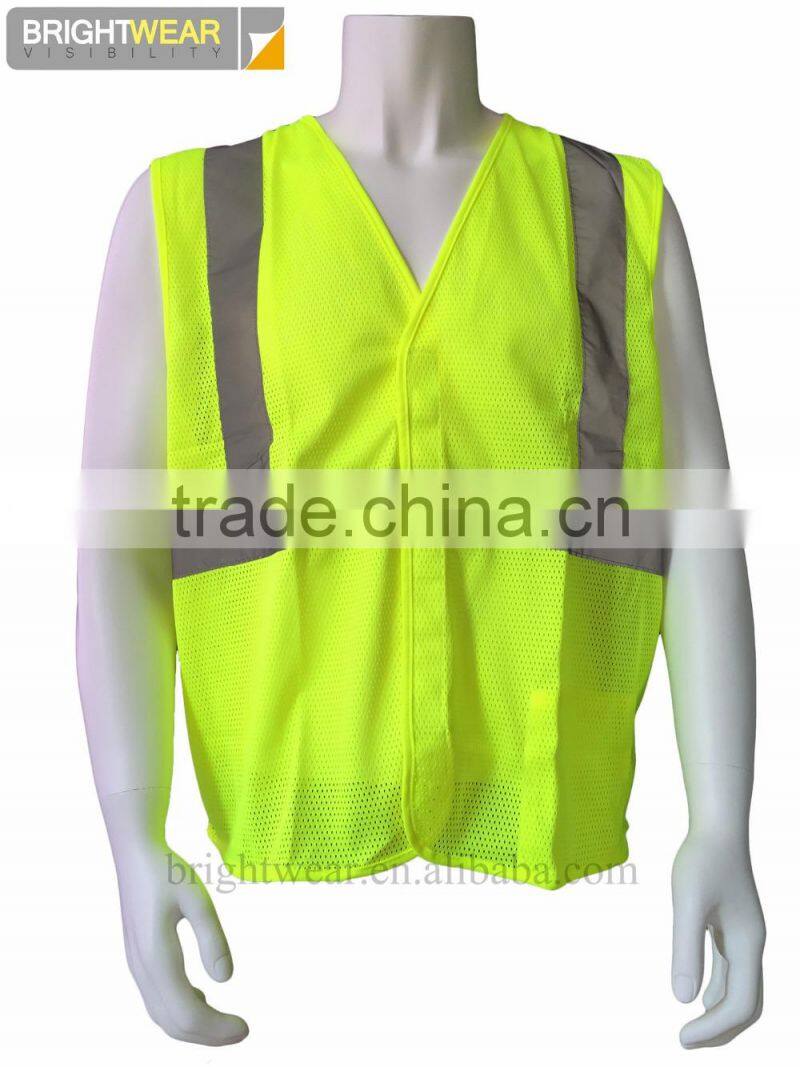 ANSI 107-2015 polyester orange mesh fluorescent vest