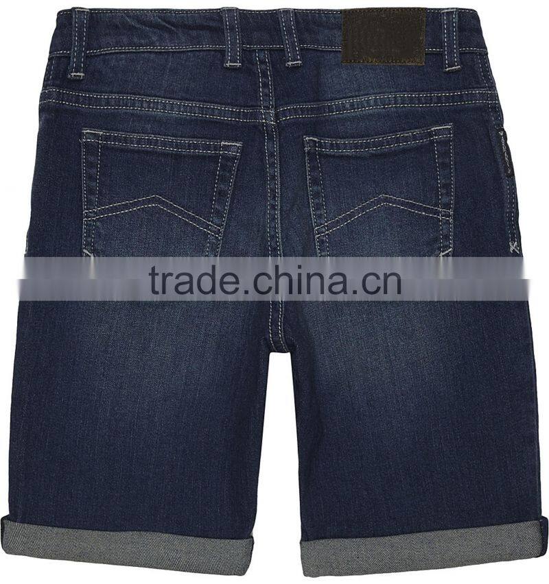 Custom Made Good Quality Dark Blue Higher Washed Denim Shorts