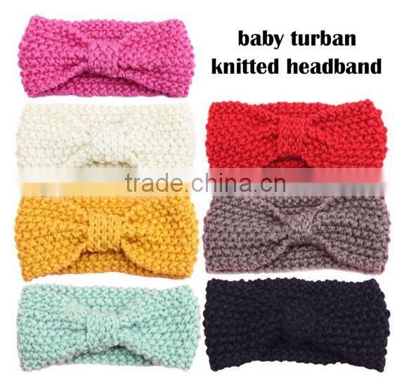 crochet knitting baby headband, baby turban knitting headband