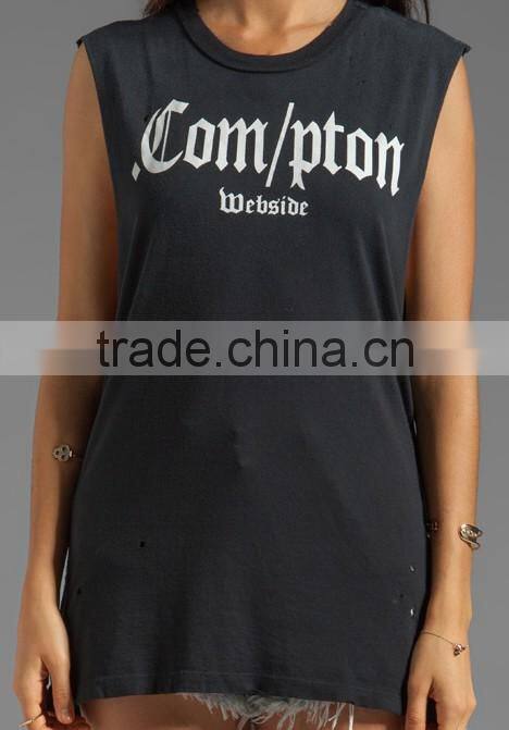 women dance graphic printing tank tops