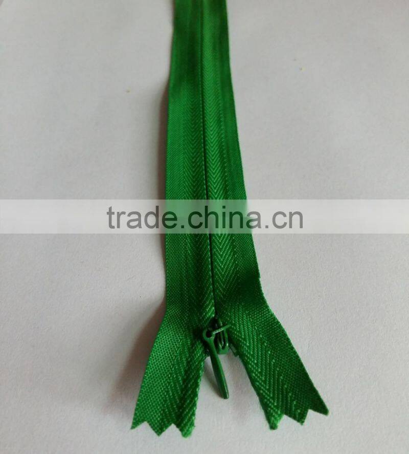 Closed End 3# invisible nylon zipper with normal tape for woman clothes