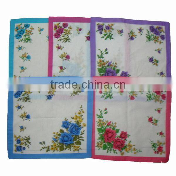 cotton drawing print design ladies handkerchief