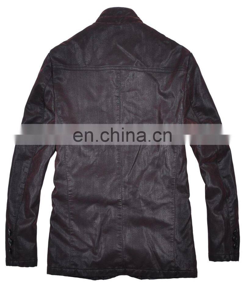 lastest fashion winter handsome parka mens quilted leather jacket