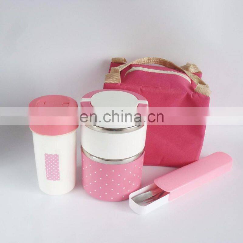 set in bag stainless steel lunch boxes with water bottle