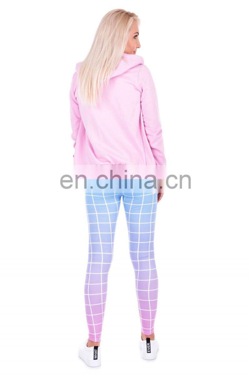 Antisocial grid muscle yoga fabric pants custom sport fashion stylish pattern femme fitness printed leggings for woman