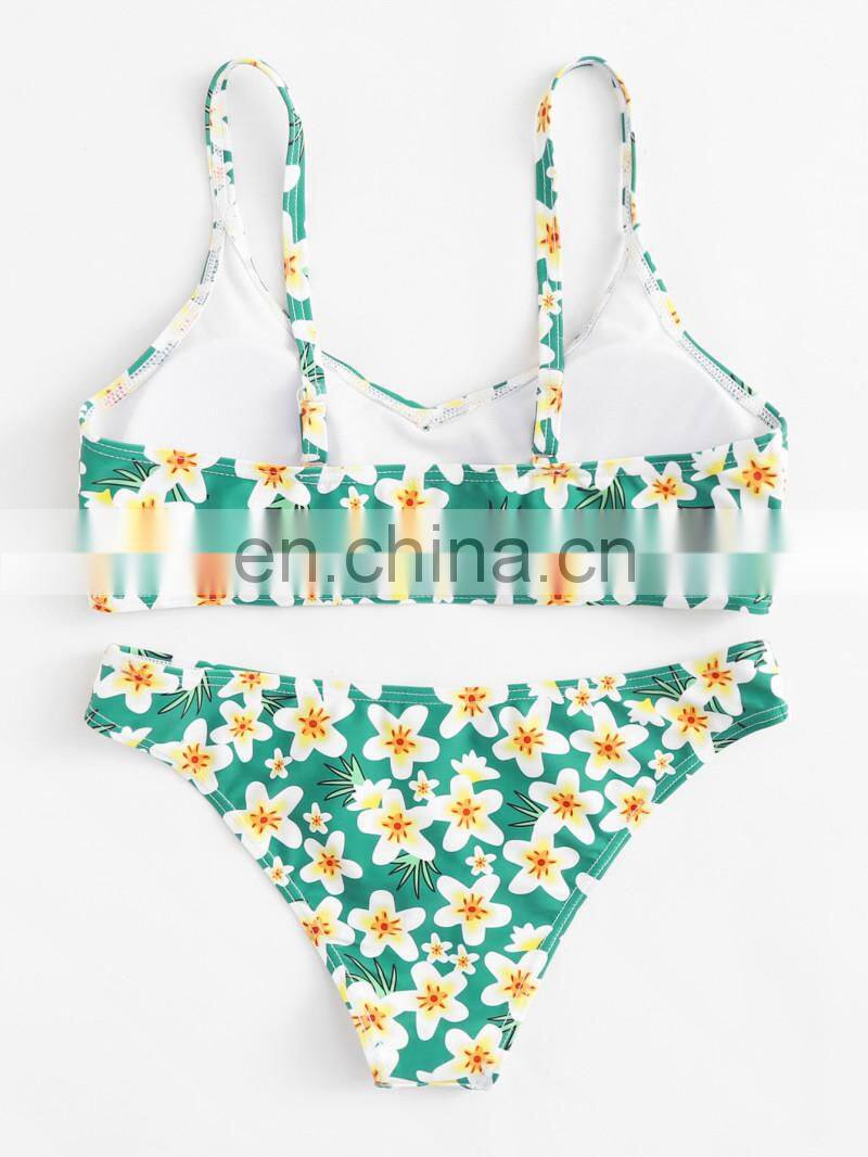 Custom Made Calico Print Cami Bikini Set