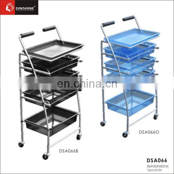 Strong metal frame salon trolley with rubber wheel
