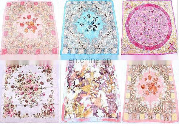 90x90 Jacquard satin square silk scarf