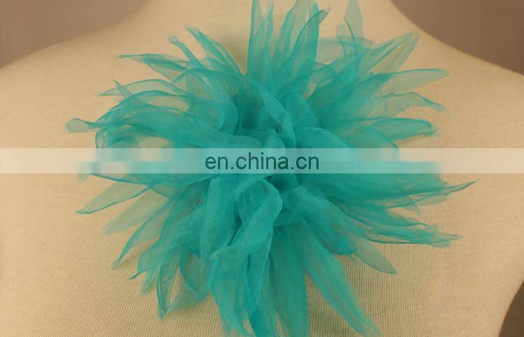 Fancy flower artificial organza brooch flowers handmade brooch