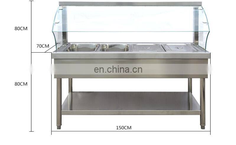 Table counter soup warmer pan/food warmer/chafing dish warmer display for restaurant
