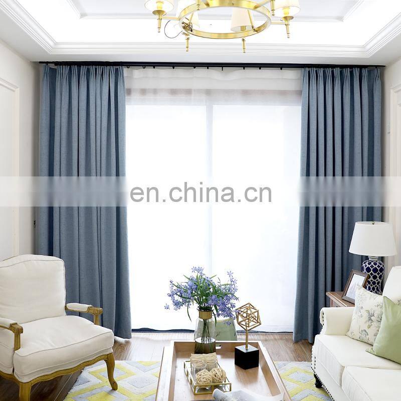 Plaid Blackout Curtain For Living room Faux linen Curtains for Bedroom Rideaux Window Customized