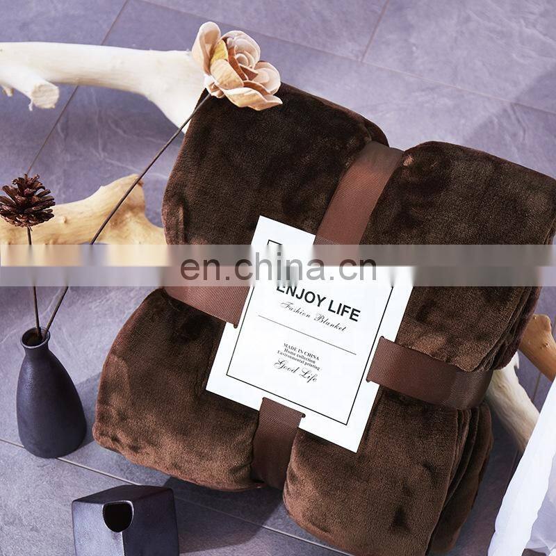 Ready To Ship Custom Logo Soft Warm Winter Thick Throw Fleece Flannel Blanket