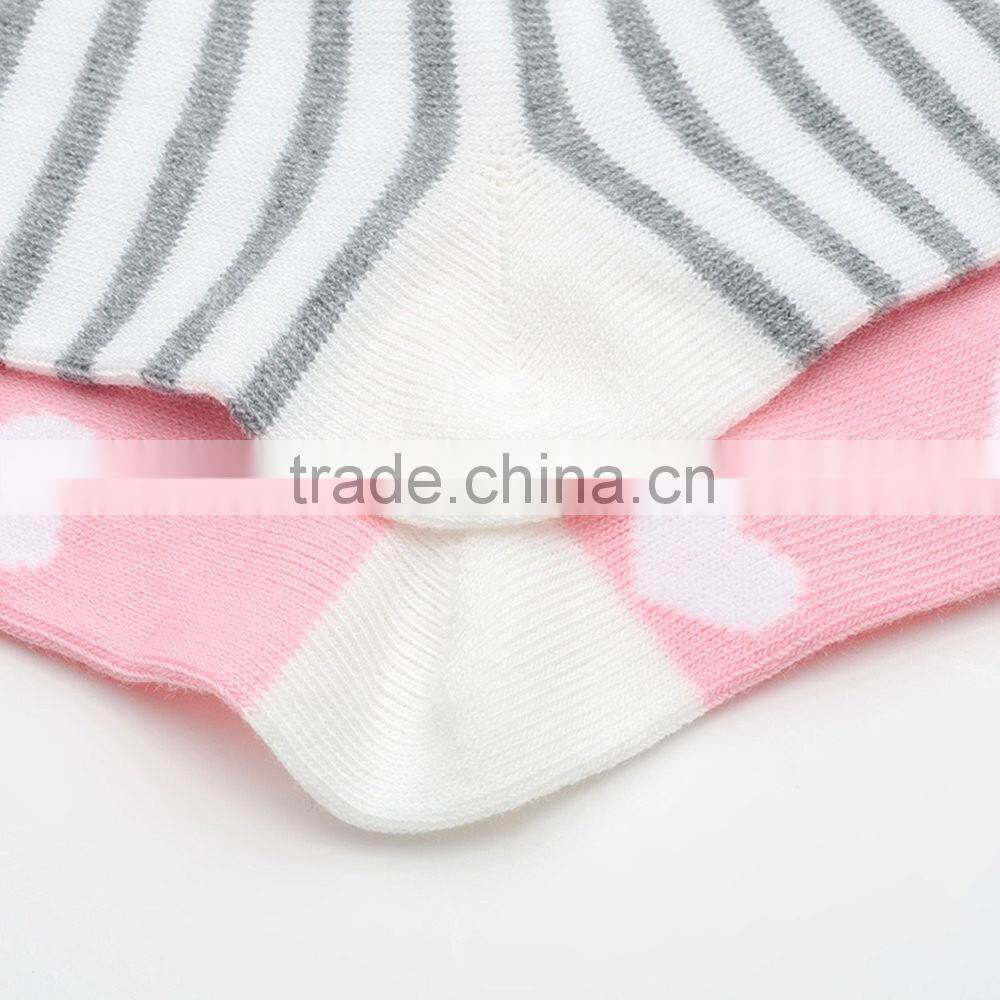 High quality 2016 Japan Korea hot pink heart pattern cotton women socks