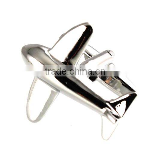 Men's Cufflinks Airplane Plane Silver Cuff Lins for shirt 22mm