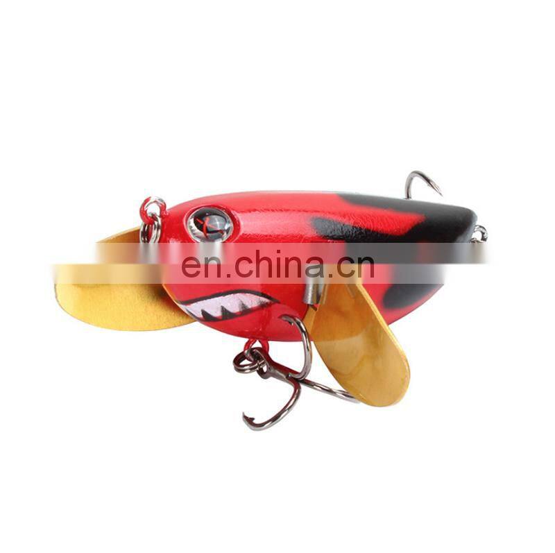 The Newest 6cm 12.6g 3D Eyes Hard Popper With Graceful Spoons Lures For Saltwater Freshwater Topwater Popper