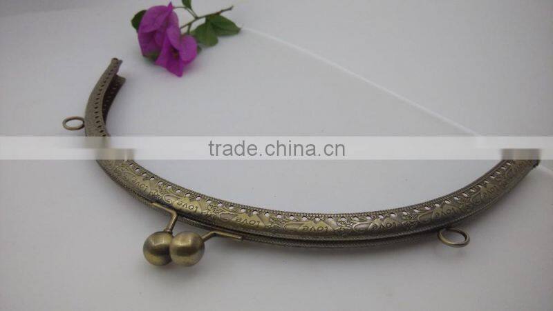 Housweety Metal Purse Bag Frame Kiss Clasp Lock Bronze Tone 25*10.5