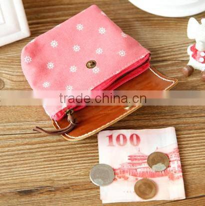 Navy fashion fresh simple durable change purse with snap-fastener