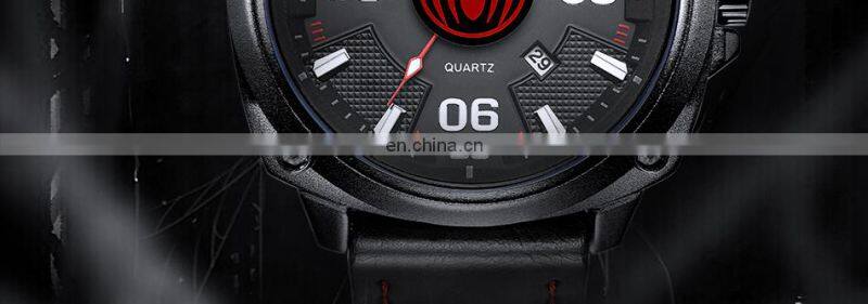 SINOBI Spider Man Watch S9741G Luminous Dial Male Wrist Watch Luxury Calendar Window Masculine Watch Jam Tangan Pria