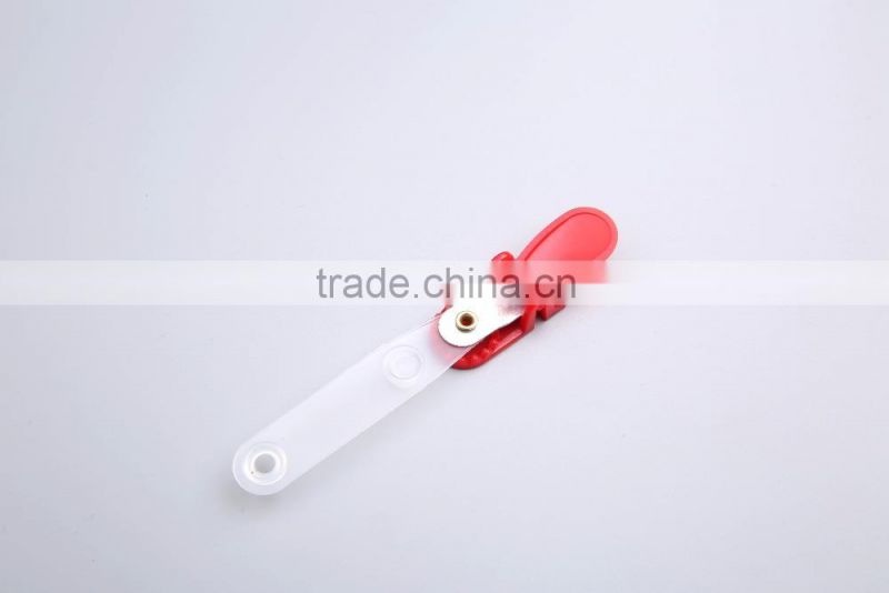 Colorful plastic name badge clip
