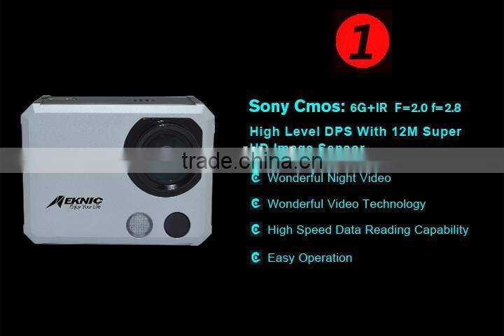 2015 New Design 4k technology 50m waterproof wifi sport camera
