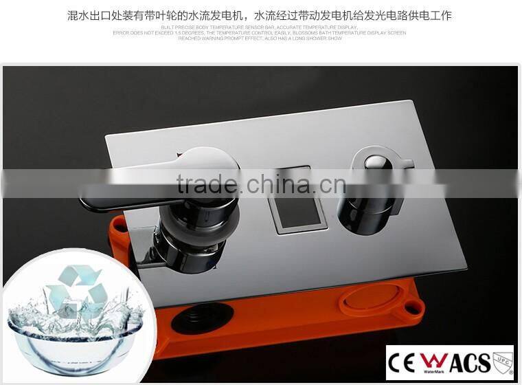 Digital Thermostatic Led Shower Set Shower head set with rainfall waterfall shower