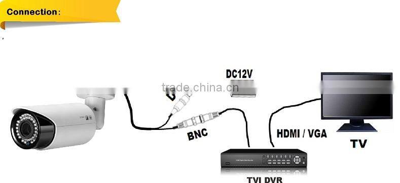 2.0 Megapixel TVI Bullet Camera 2.8-12mm Vari Focal Lens IR Camera 1080P TVI outside adjust Camera support ip66 with 100% Metal