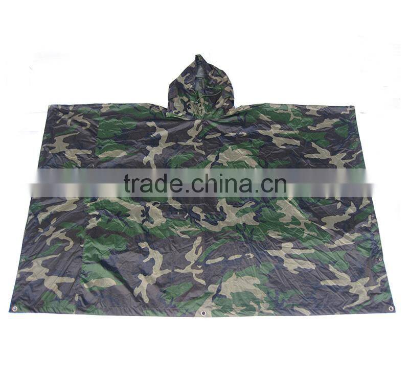 Factory direct sale woodland camouflage overall raincoat