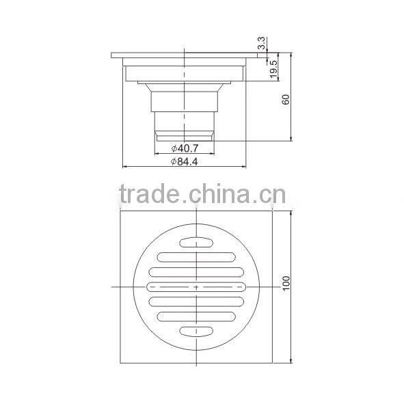 2016 New deasign Brass floor shower drains