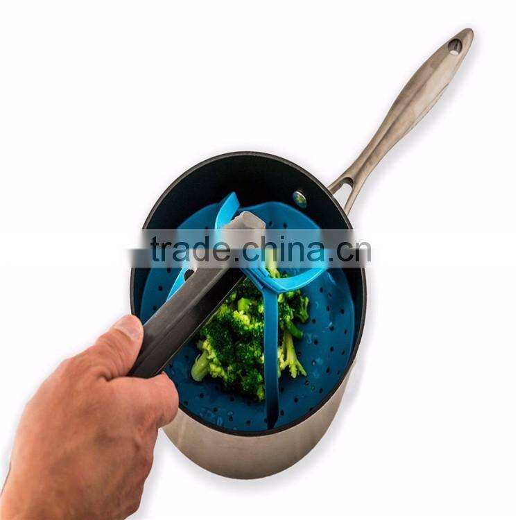 silicone manufactory Skid-proof fruit dish Silicone flex Steamer Basket